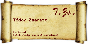 Tódor Zsanett névjegykártya